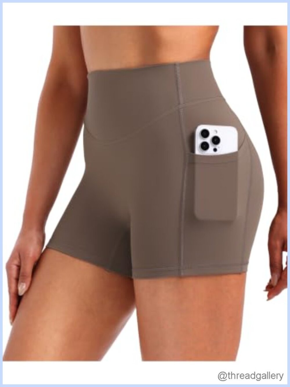 Women's Biker Shorts with Pockets High Rise No Front Seam